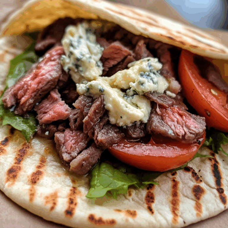 Smoked Beef and Bleu Cheese Pita Wrap