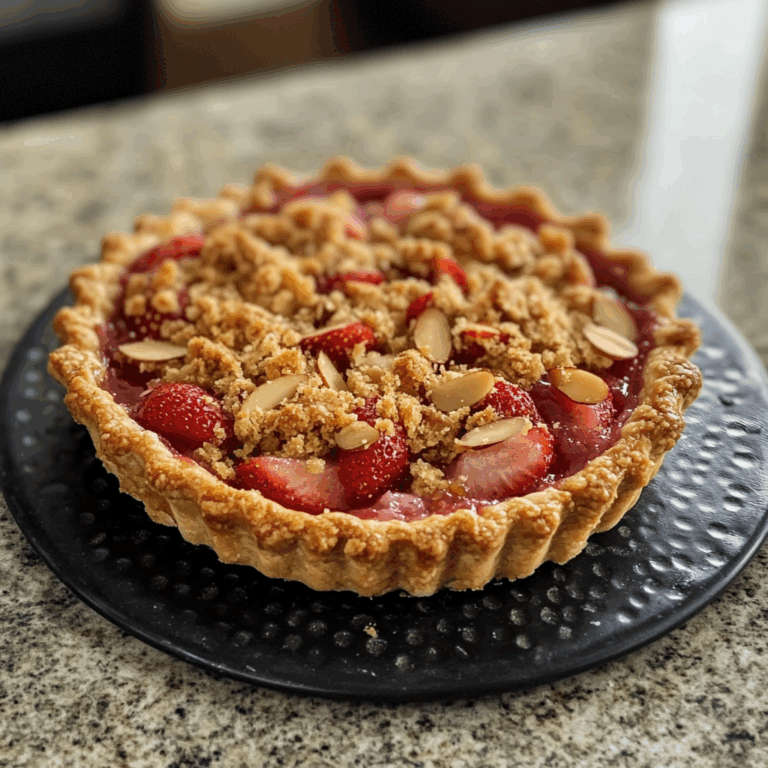 Strawberry-Almond Crumble Pie