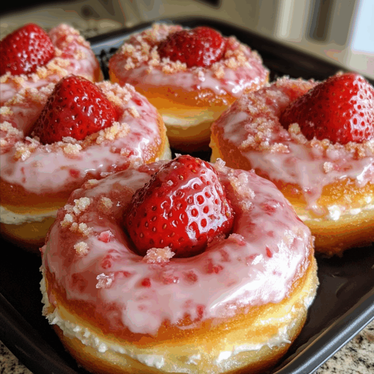Strawberry Cheesecake Stuffed Donuts