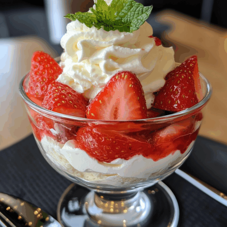 Delightful Strawberry Dessert with Fresh Whipped Cream
