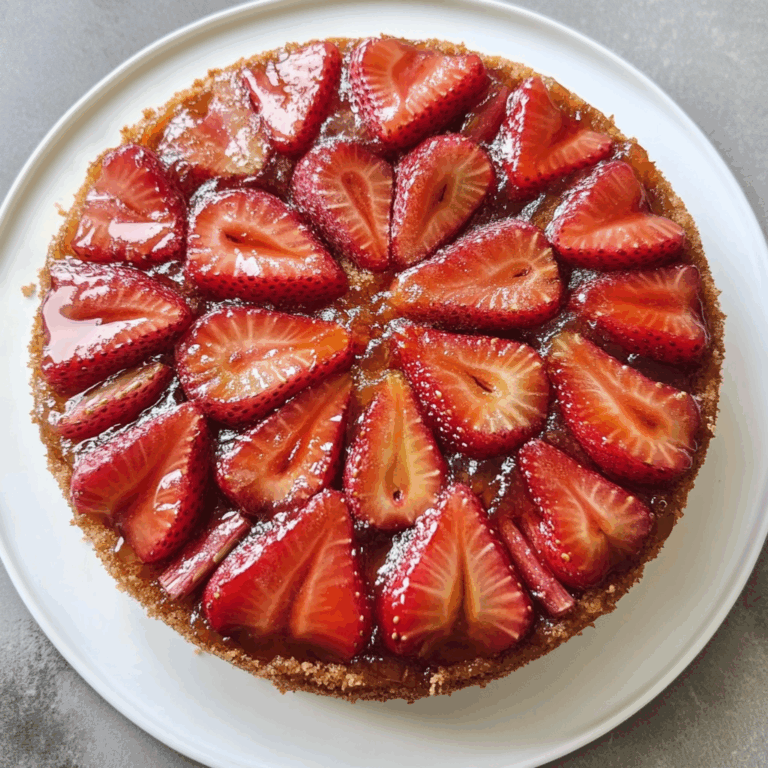 Strawberry Rhubarb Upside Down Cake