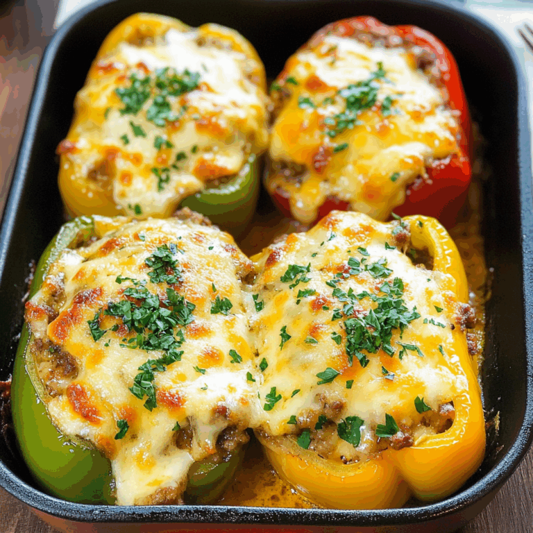 Stuffed Peppers with Cheese and Meat