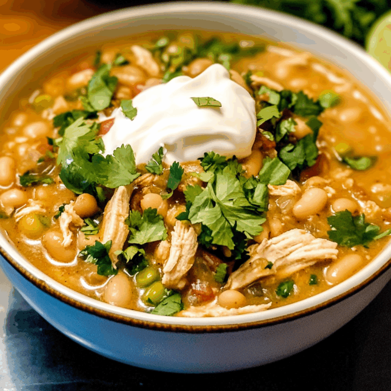 Slow Cooker White Chicken Chili with Sour Cream and Cilantro
