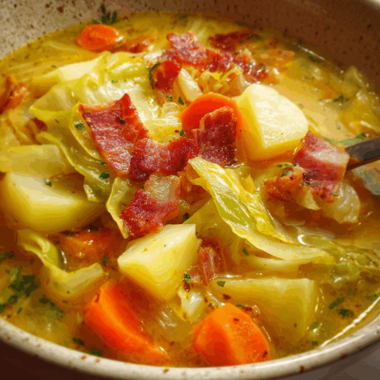 Savory Soup with Bacon, Cabbage, and Potato
