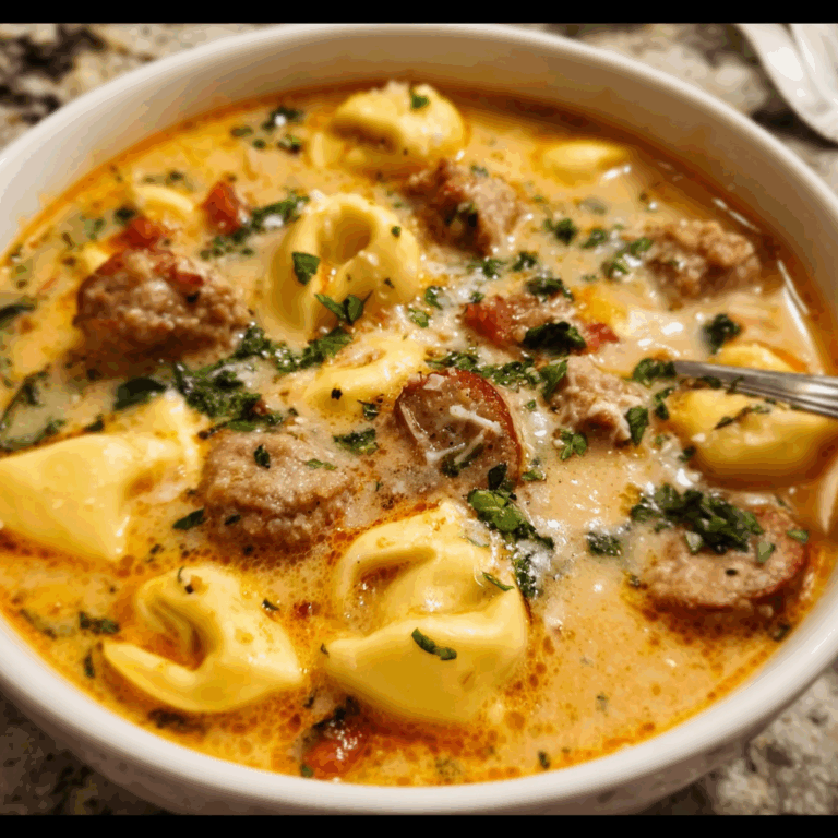 Comforting Soup with Sausage and Tortellini