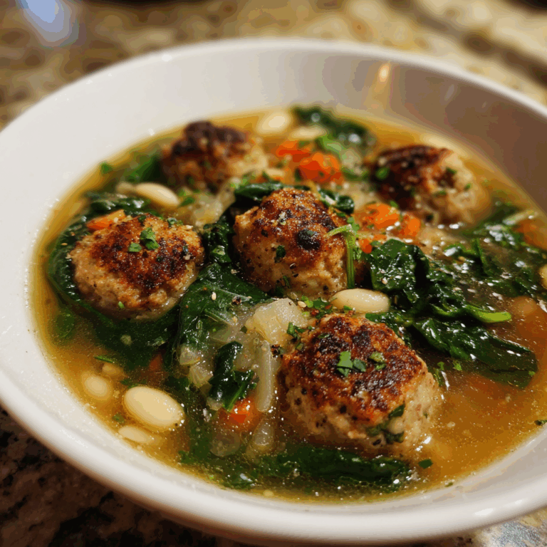 Spinach and White Bean Meatball Soup