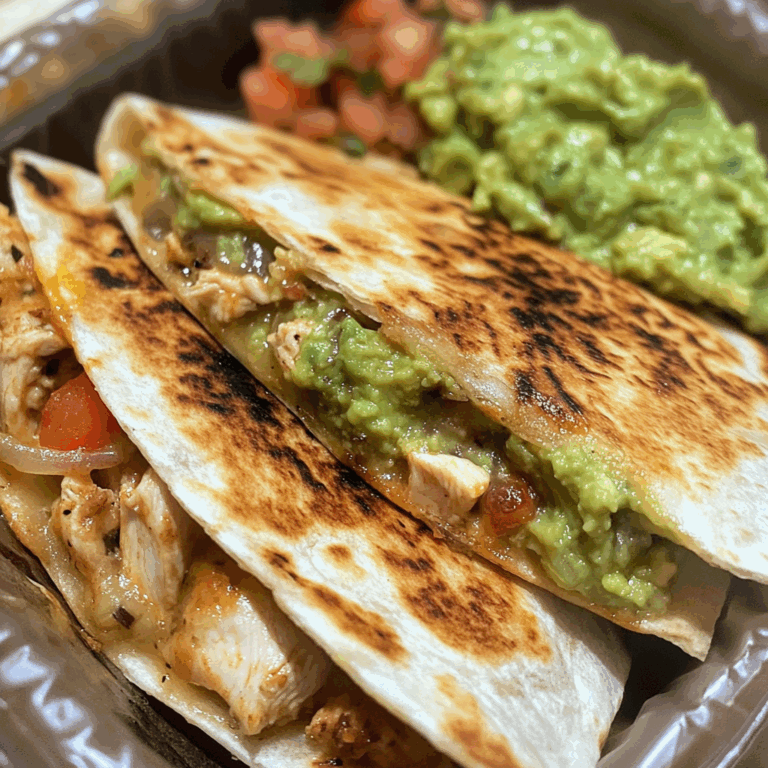 Chicken and Guacamole with Quesadillas