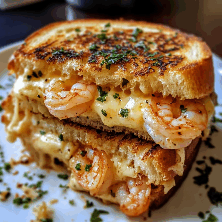 Shrimp Grilled Cheese with Garlic Bread