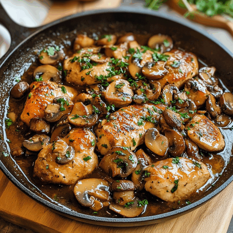 Skillet Chicken and Mushroom Wine Sauce