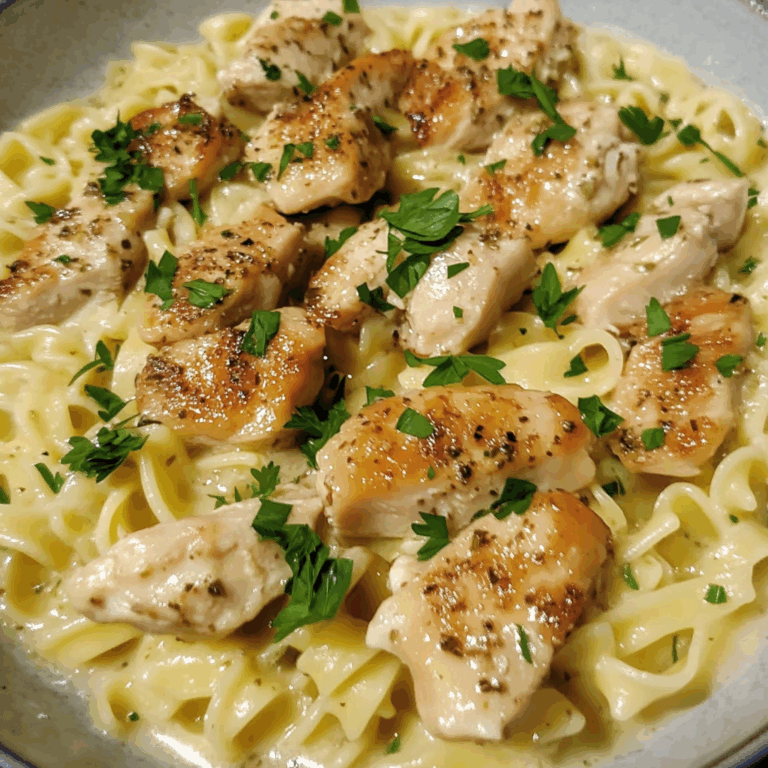 Creamy Chicken and Noodles with Fresh Parsley
