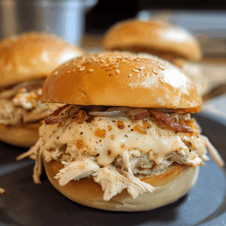 Slow Cooker Chicken Bacon Ranch Sandwiches