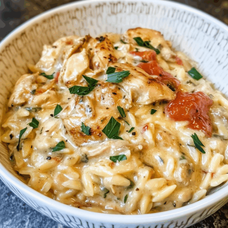 Slow Cooker Creamy Tuscan Chicken Orzo
