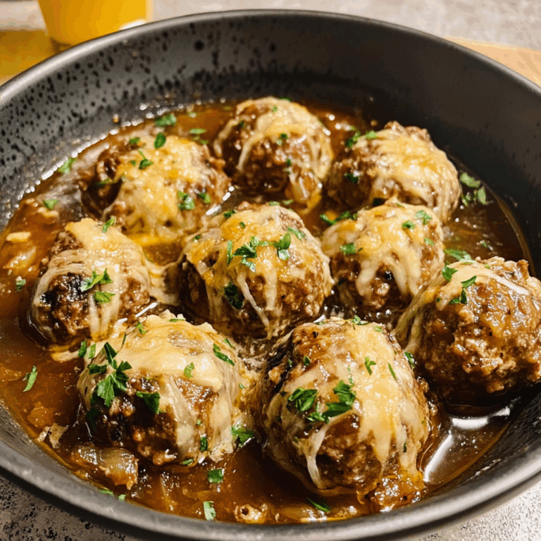 Slow Cooker French Onion Meatballs