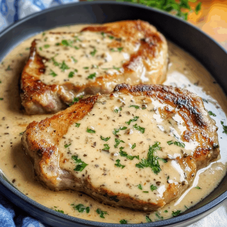 Slow Cooker Pork Chops with Garlic Parmesan Sauce