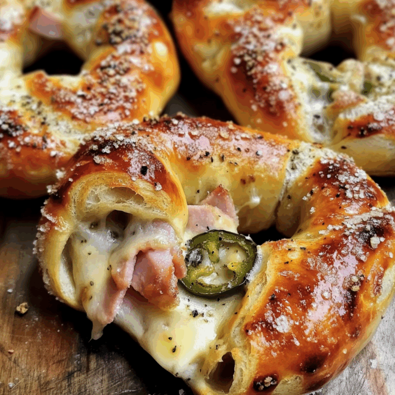 Ham, Swiss, and Jalapeño Stuffed Pretzels