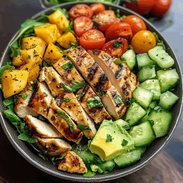 Hawaiian Chicken Salad with Avocado, Tomatoes, and Cucumber