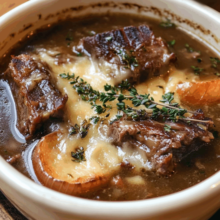 Savory French Onion Beef Short Rib Soup