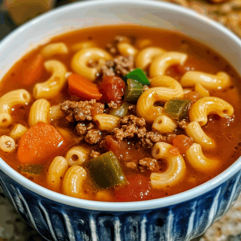 Comforting Hamburger Soup with Macaroni