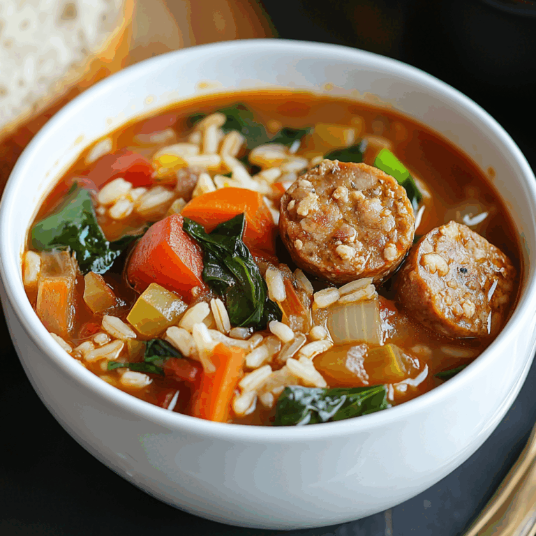 Hearty Italian Sausage, Vegetable, and Rice Soup