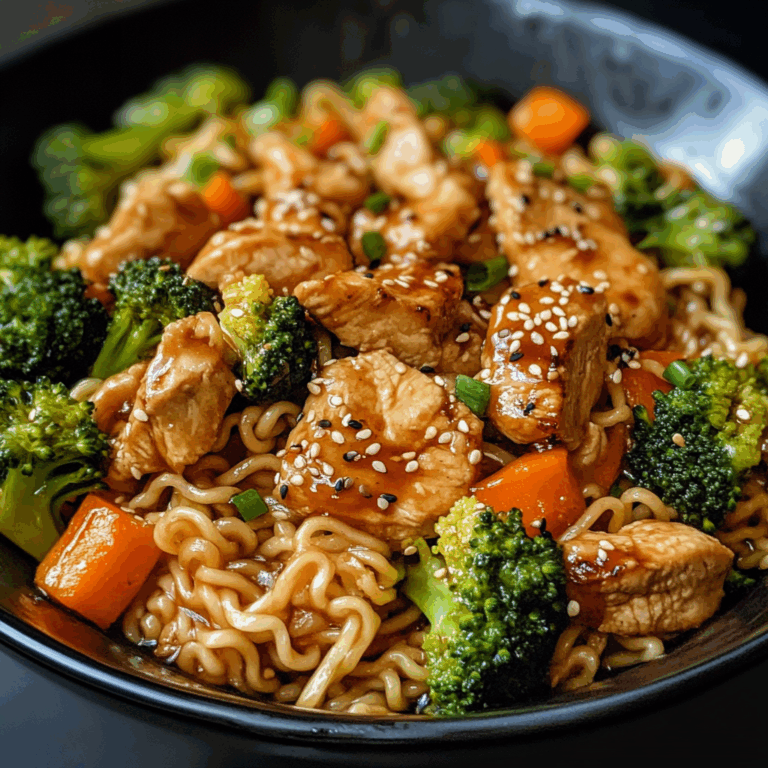 Chicken Teriyaki Noodles with Broccoli and Carrots