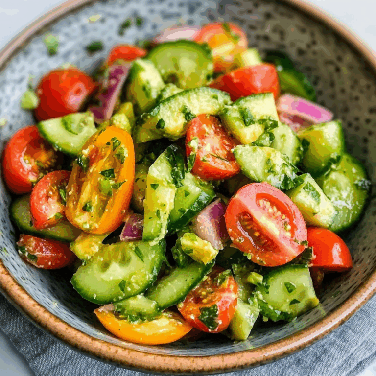 Refreshing Cucumber, Tomato and Avocado Salad