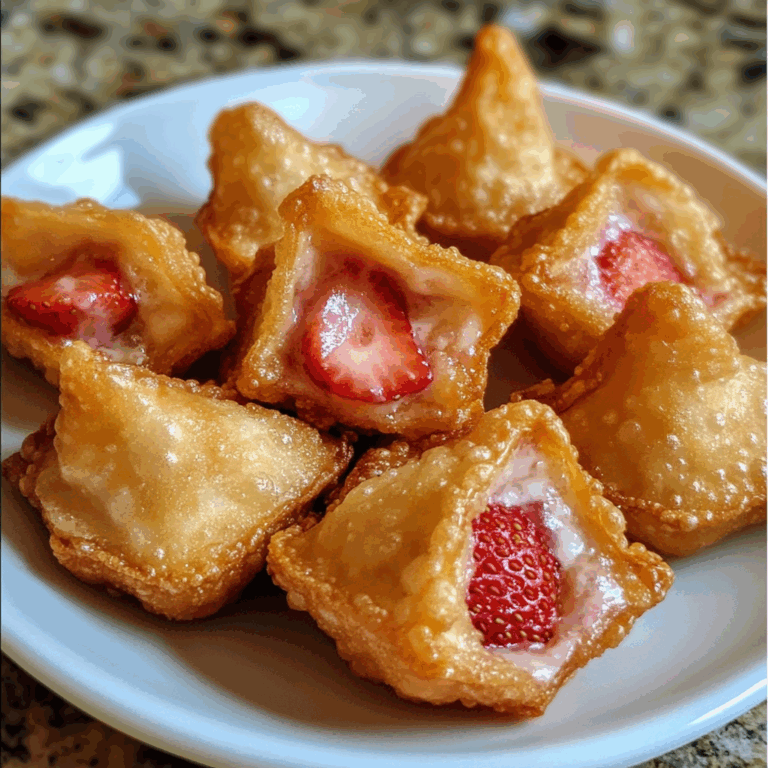 Deep-Fried Strawberry Cheesecake Wonton Bites