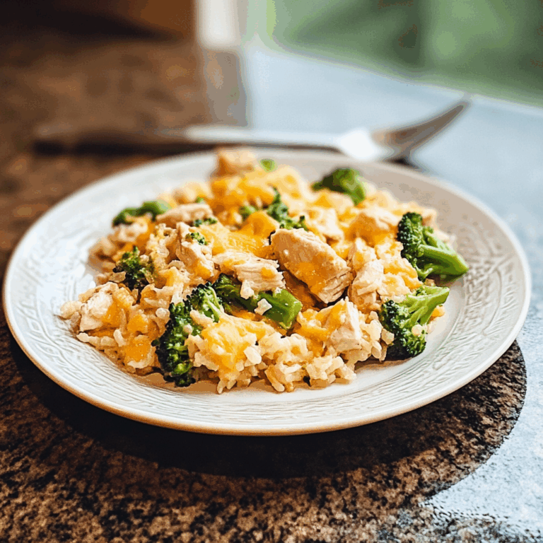Easy Cheesy Chicken Broccoli Rice Casserole