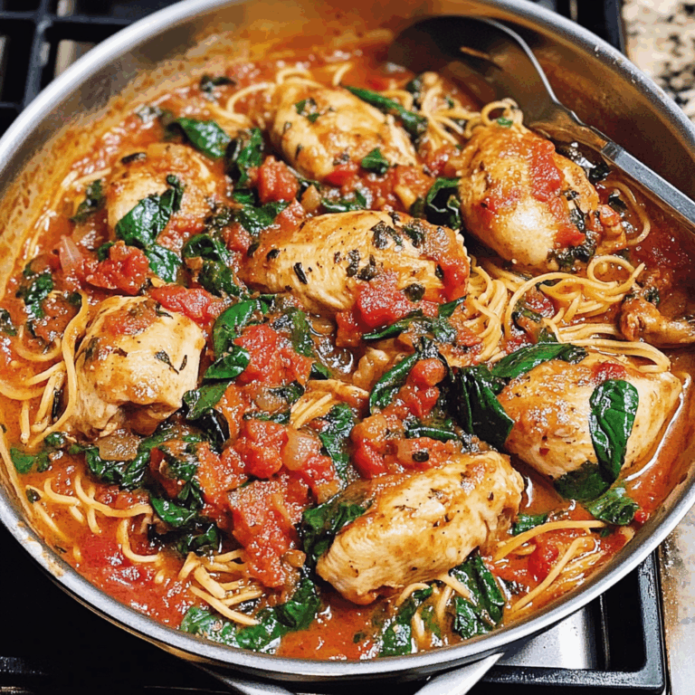 Italian Chicken in Tomato Sauce with Spinach and Basil