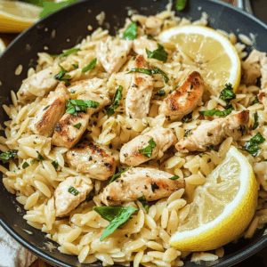 Lemon Basil Orzo with Chicken