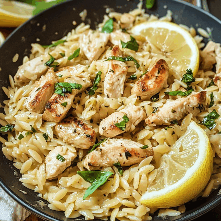 Lemon Basil Orzo with Chicken