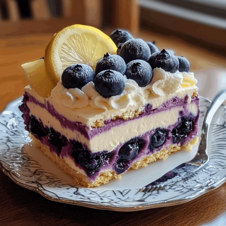 Lemon Blueberry Shortbread Mousse Cake