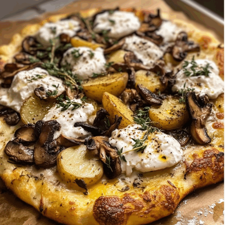 Potato and Wild Mushroom Burrata Pizza
