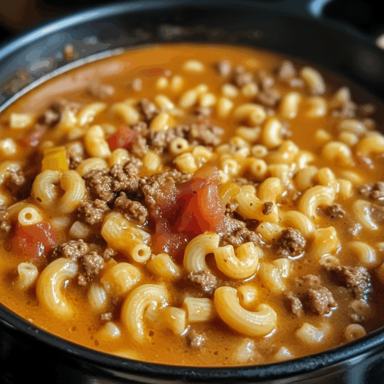 One-Pot Macaroni Cheeseburger Soup
