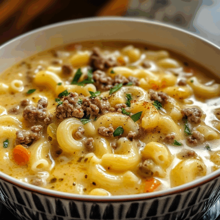 One Pot Macaroni and Cheeseburger Soup