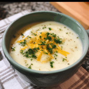 Creamy Potato Soup with Cheese and Parsley